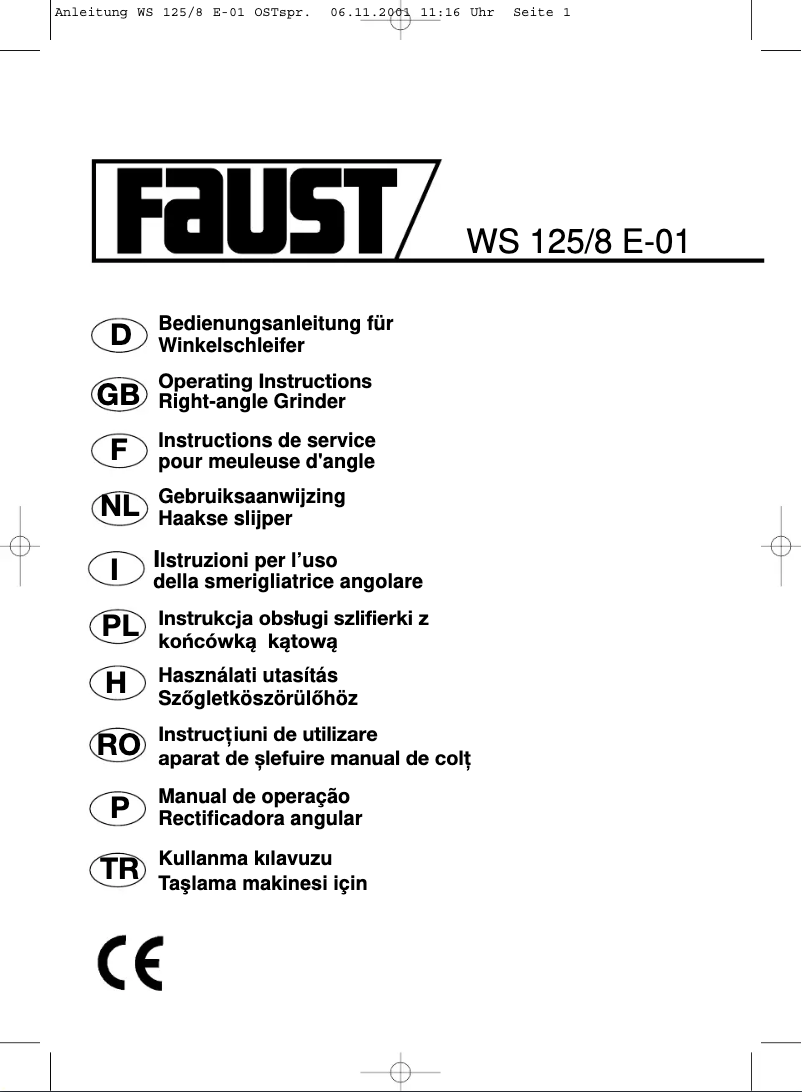 Page n°1 - Manuel utilisateur Faust WS 125/8 E-01