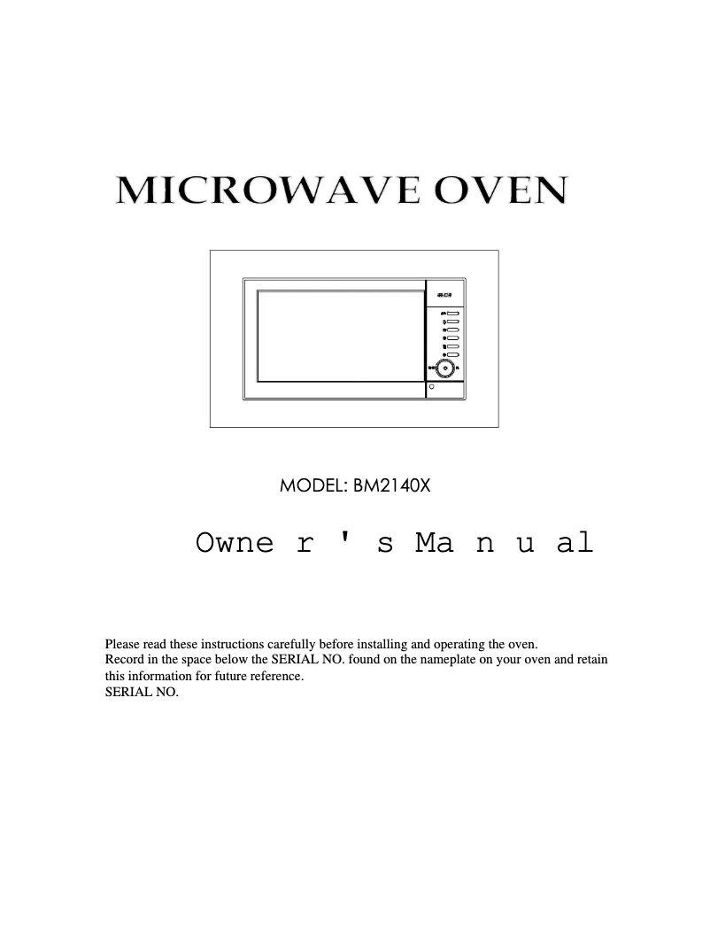 Image de la première page du manuel de l'appareil BM2140