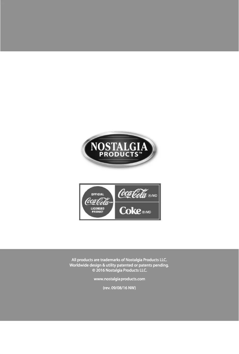 Page n°1 - Manuel utilisateur Nostalgia RSM650COKE