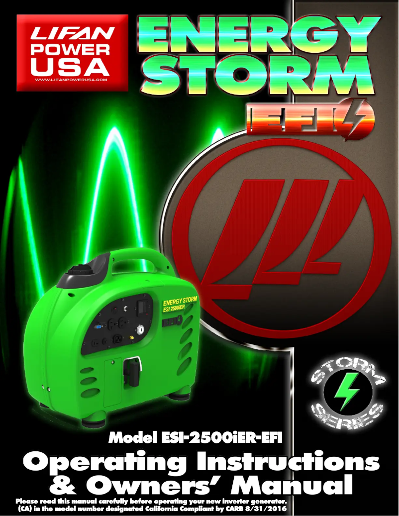 Página 1 del manual Manual de usuario Lifan Energy Storm 2500iER-EFI