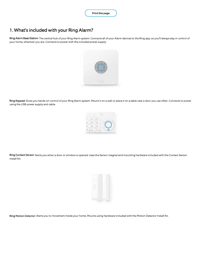 Page 1 de la notice Manuel utilisateur Ring Alarm Contact Sensor
