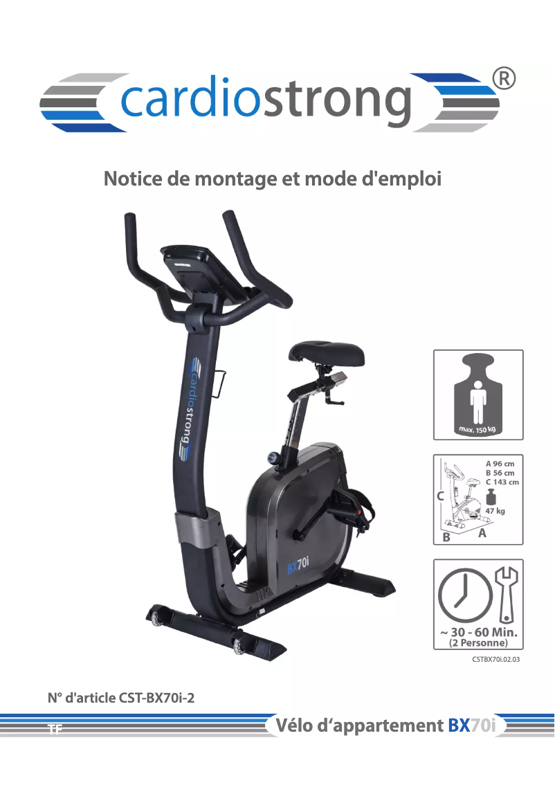 Page n°1 - Manuel utilisateur Cardiostrong BX70i