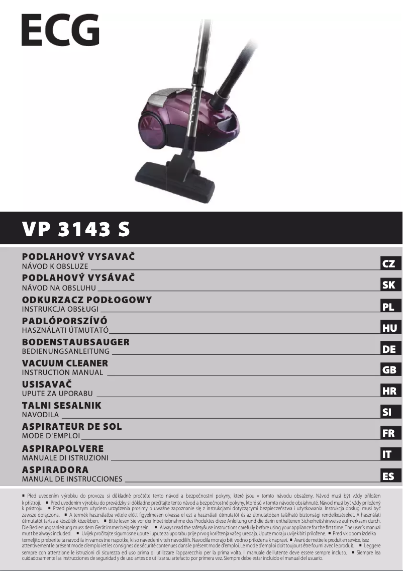 Page 1 de la notice Manuel utilisateur ECG VP 3143 S