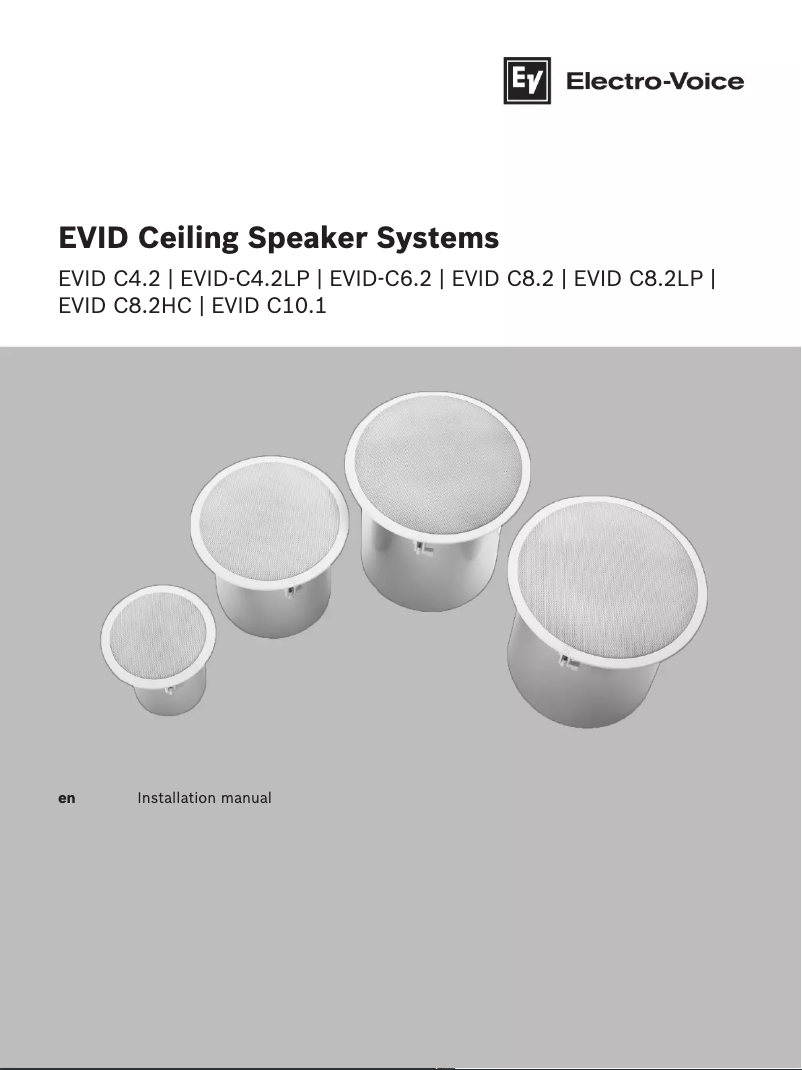 Page n°1 - Manuel utilisateur Electro-Voice Evid C8.2LP