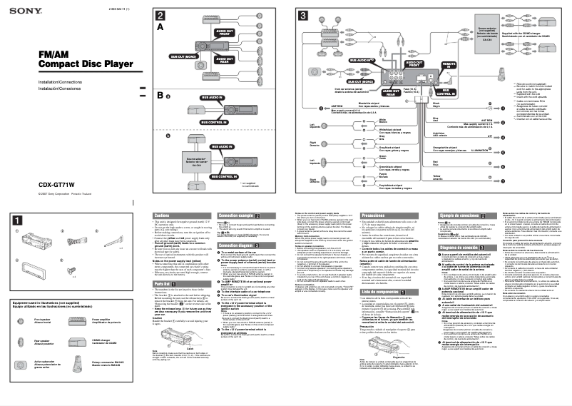 Página 1 del manual Guía de instalación Sony CDX-GT71W