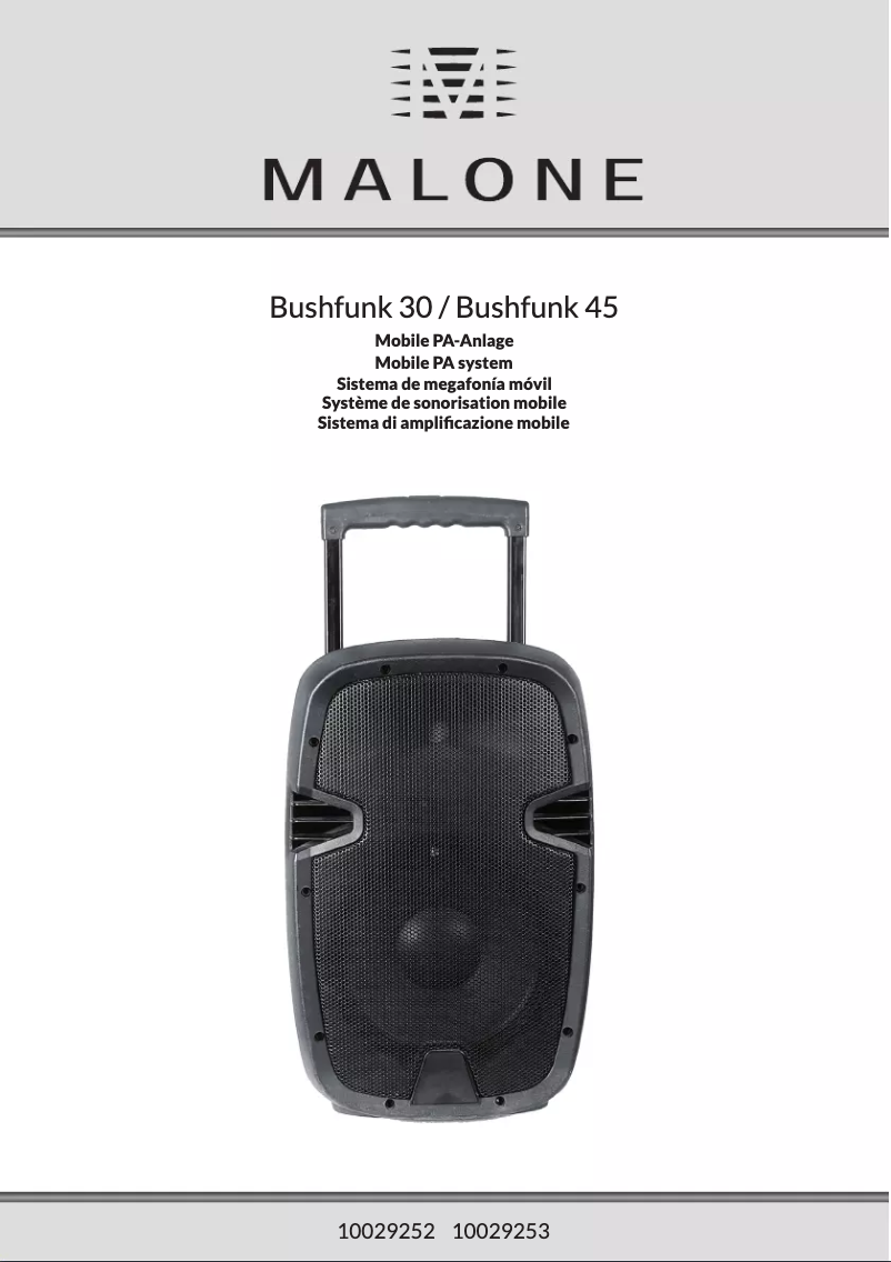 Page n°1 - Manuel utilisateur Malone Bushfunk 45