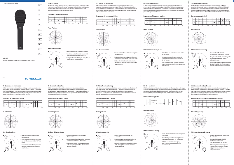 Page 1 de la notice Guide de démarrage rapide TC Helicon MP-85