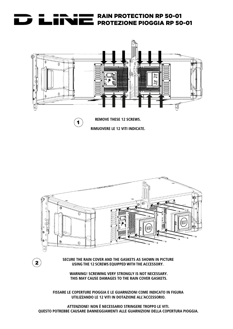 Page 1 de la notice Manuel utilisateur RCF RP 1X HDL 50