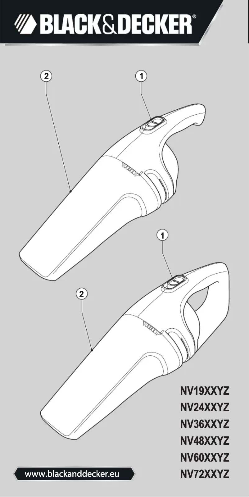 Page n°1 - Manuel utilisateur Black & Decker Dustbuster NV6003AN