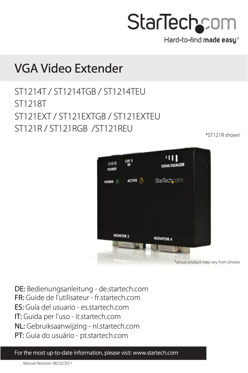 First page image of the manual for ST121EXTGB