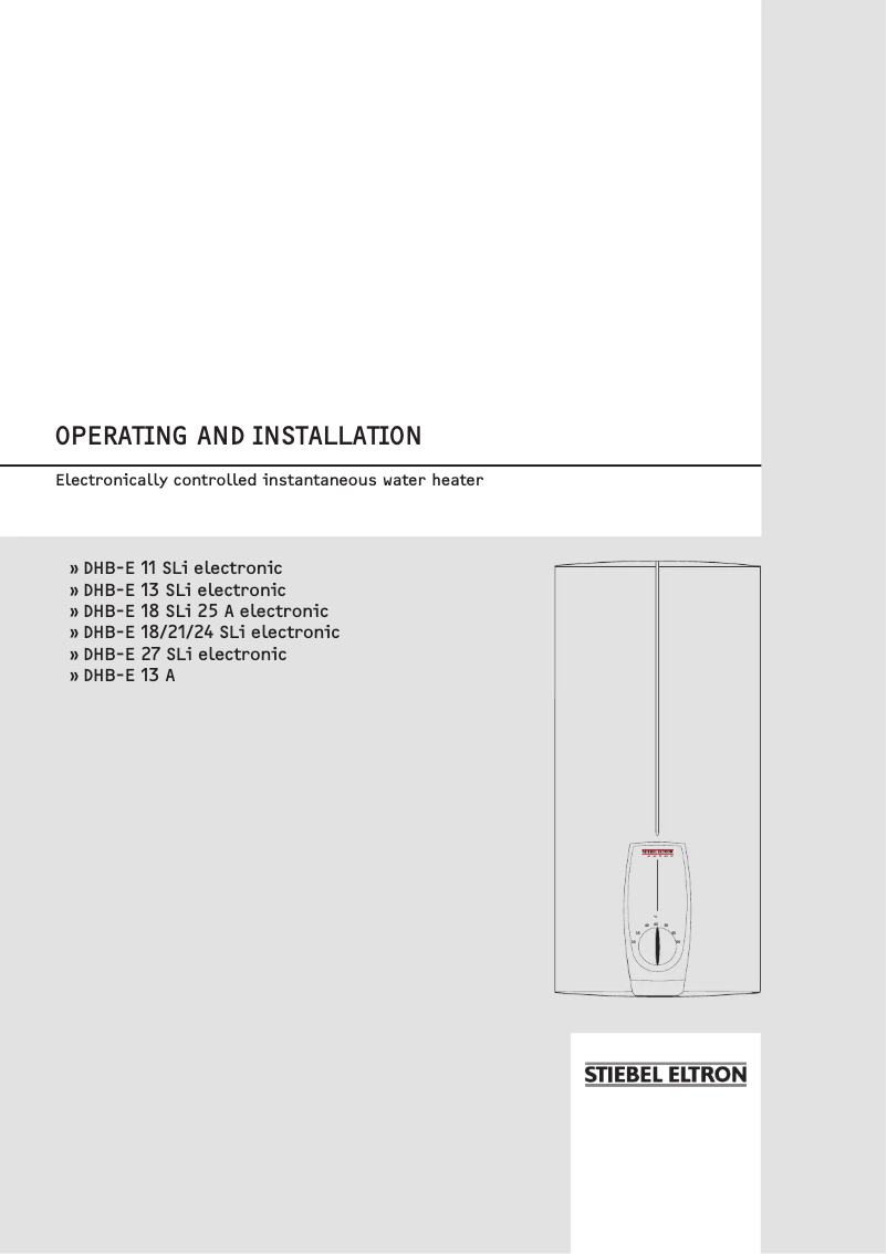 Página 1 del manual Manual de usuario Stiebel Eltron DHB-E 13 A