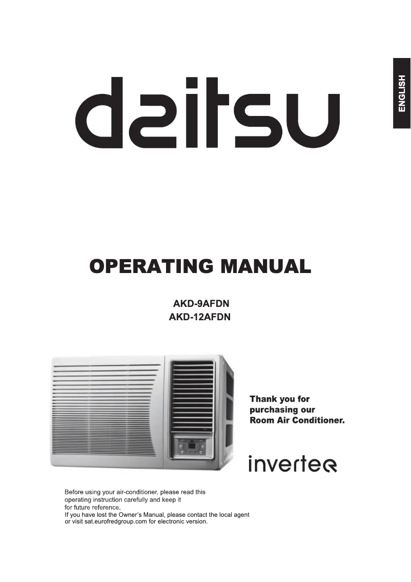 Page 1 de la notice Manuel utilisateur Daitsu AKD-12AFDN