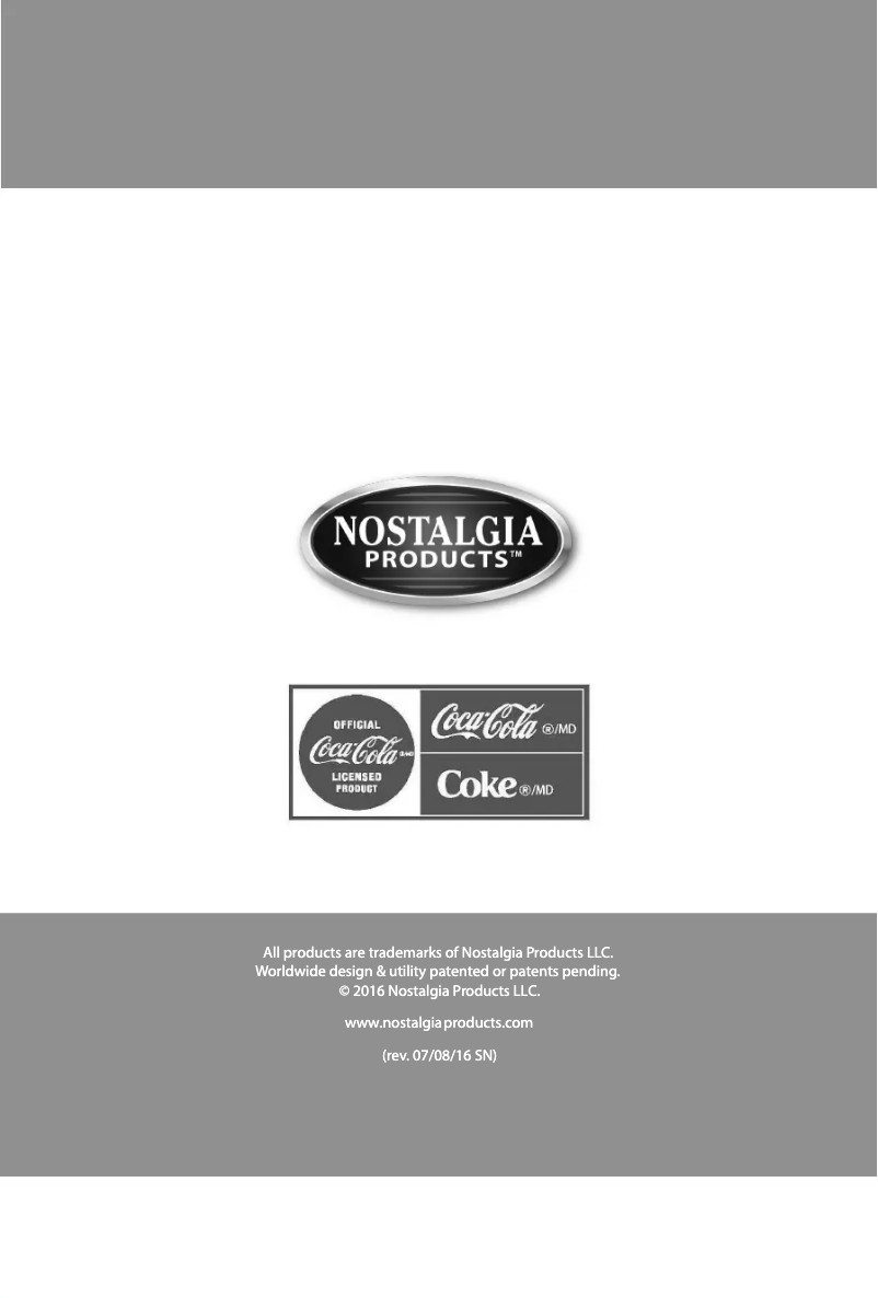 Image de la première page du manuel de l'appareil Coca-Cola OFP501COKE