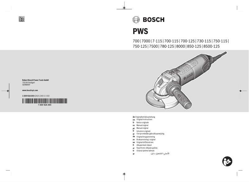 Page 1 de la notice Manuel utilisateur Bosch PWS 750-125
