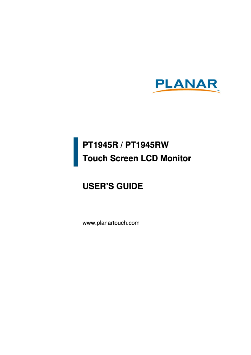 Image de la première page du manuel de l'appareil PT1945RW