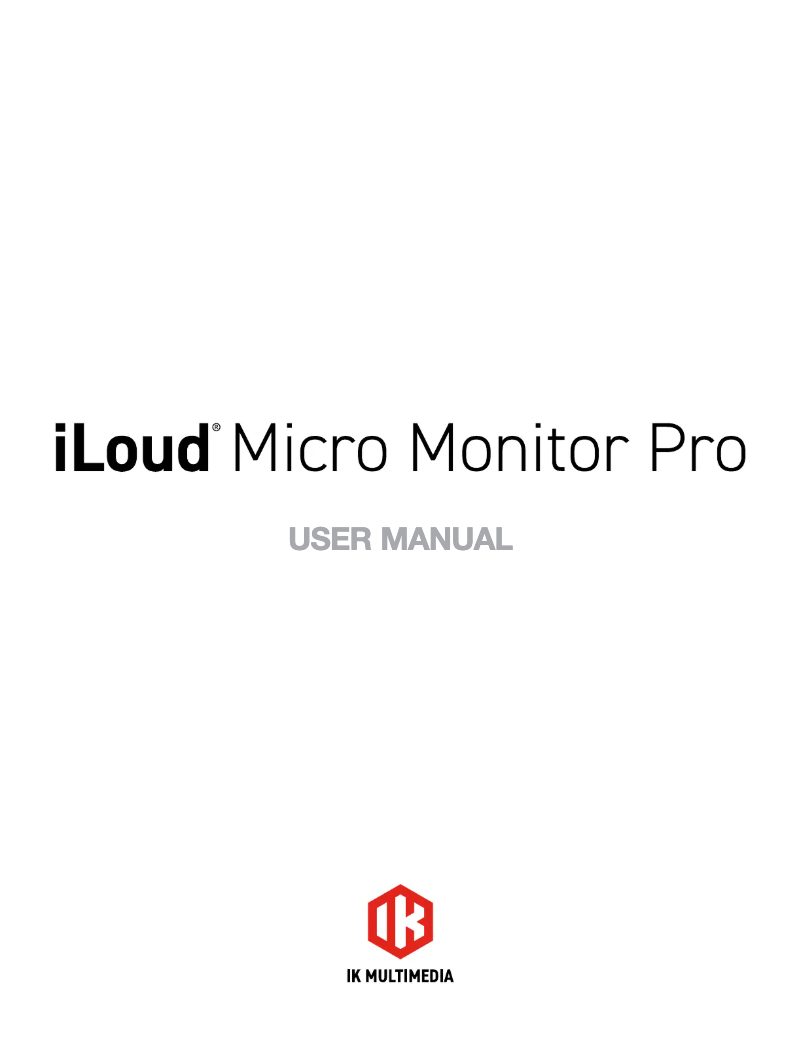 Page 1 de la notice Manuel utilisateur IK Multimedia iLoud Monitor Pro