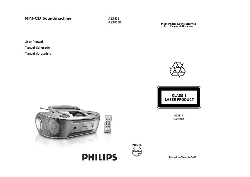Page n°1 - Mode d'emploi Philips AZ1836B