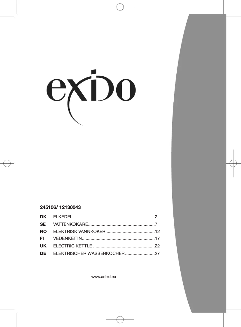 Page n°1 - Manuel utilisateur Exido 12130043