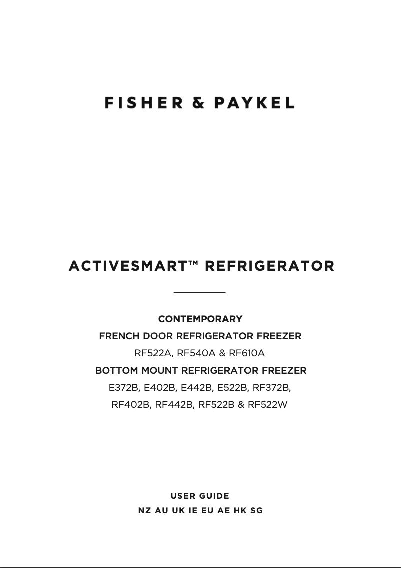 Page n°1 - Guide d'installation Fisher & Paykel RF540ANUX6