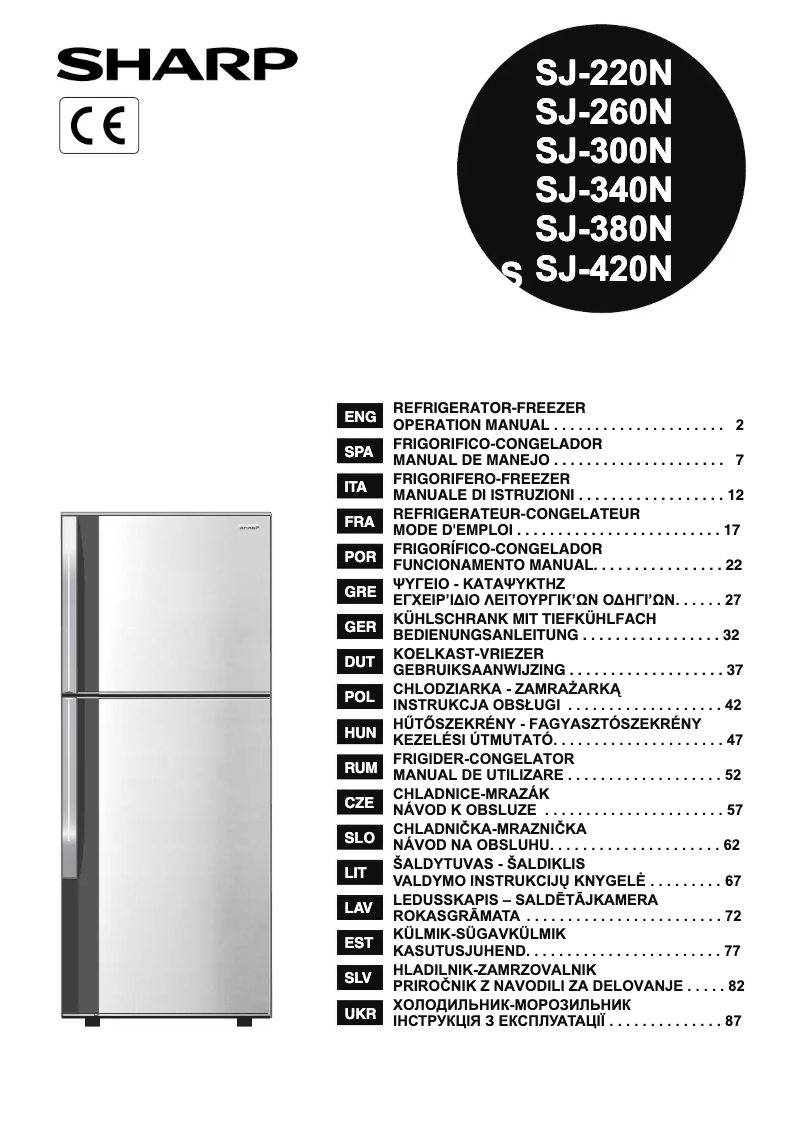 Page n°1 - Manuel utilisateur Sharp SJ-340SSL