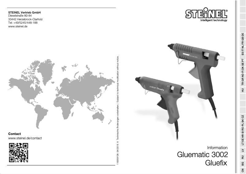 Page n°1 - Manuel utilisateur Steinel Gluematic 3002