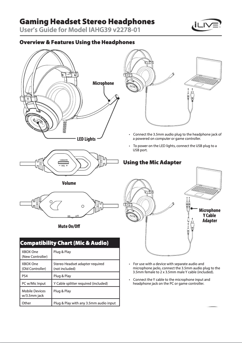 Página 1 del manual Manual de usuario iLive IAHG39B