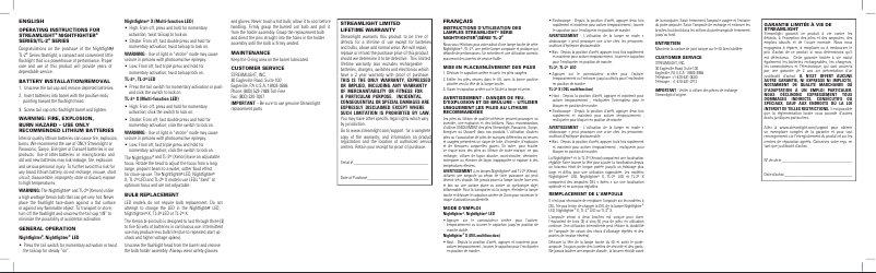Page n°1 - Manuel utilisateur Streamlight Nightfighter LED
