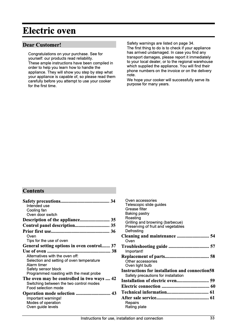 Page n°1 - Manuel utilisateur Gorenje B 50 EP