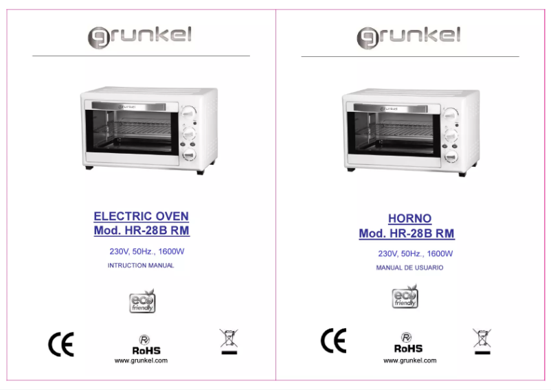 Page n°1 - Manuel utilisateur Grunkel HR-28B RM