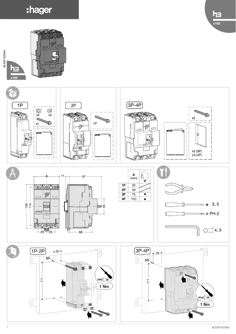 Page n°1 - Manuel utilisateur Hager HDA016Z