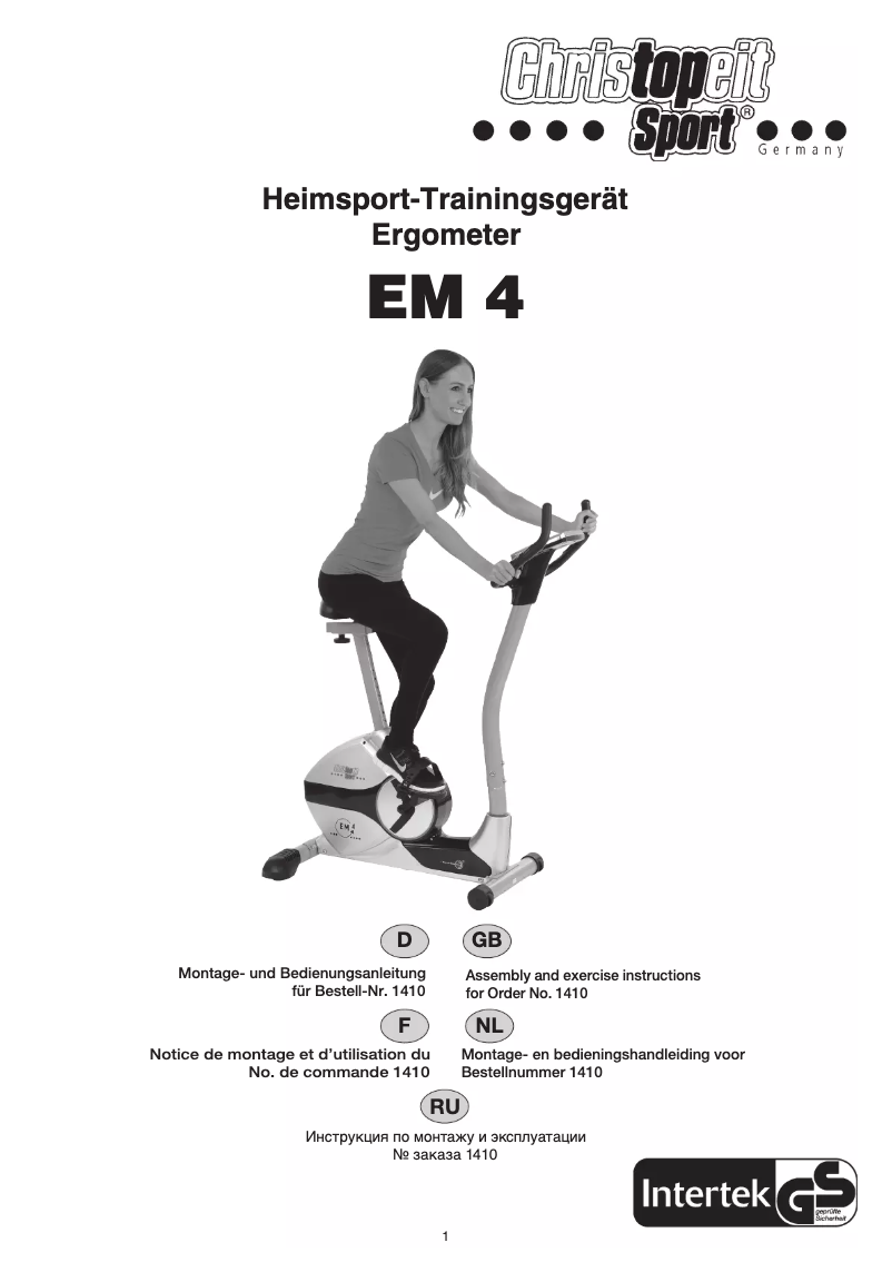 Page 1 de la notice Manuel utilisateur Christopeit EM 4