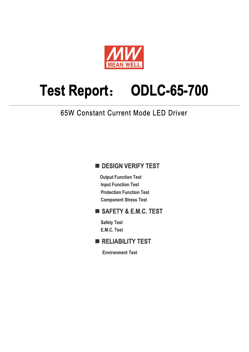 Image de la première page du manuel de l'appareil ODLC-65-700