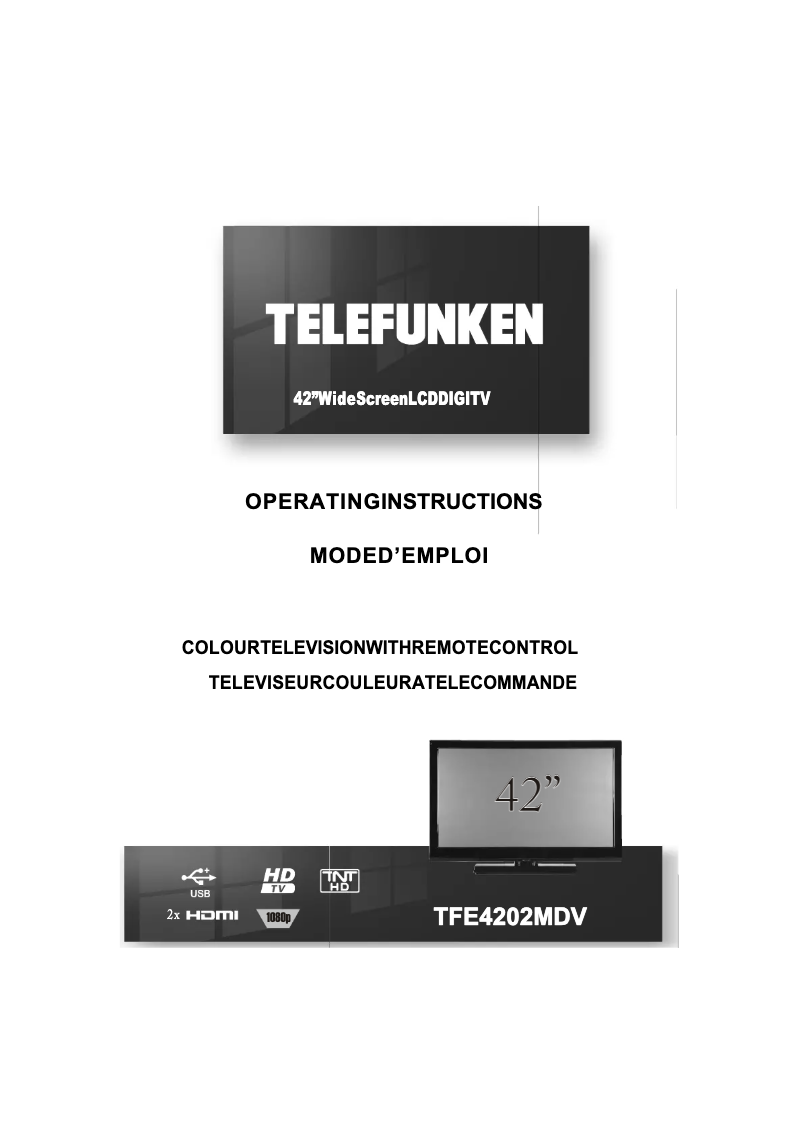 Page n°1 - Manuel utilisateur Telefunken TFE4202MDV