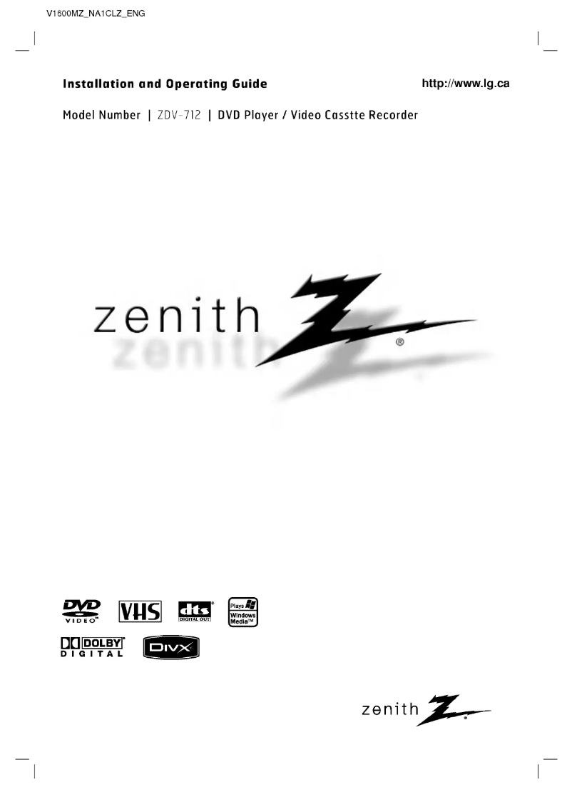 Page n°1 - Manuel utilisateur LG ZDV-712