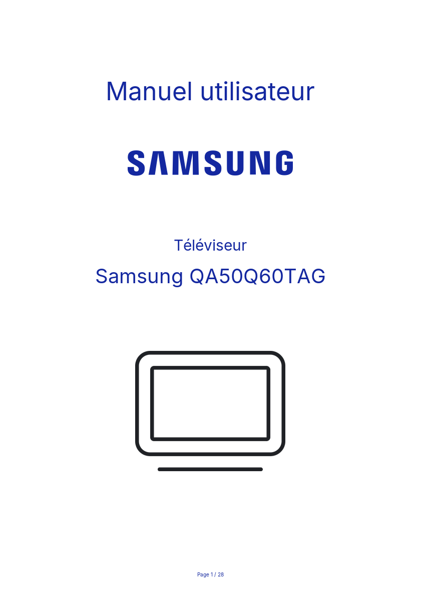 Page n°1 - Manuel utilisateur Samsung QA50Q60TAG