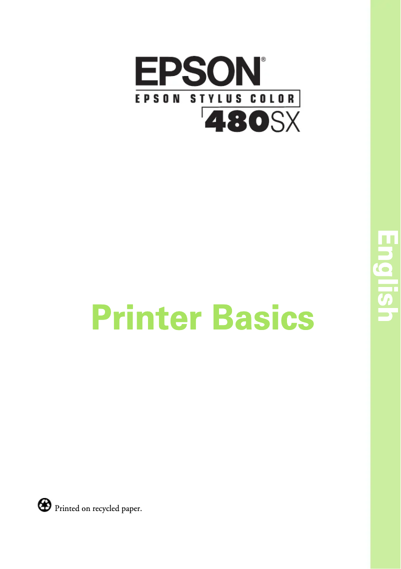 Image de la première page du manuel de l'appareil Stylus Color 480SX