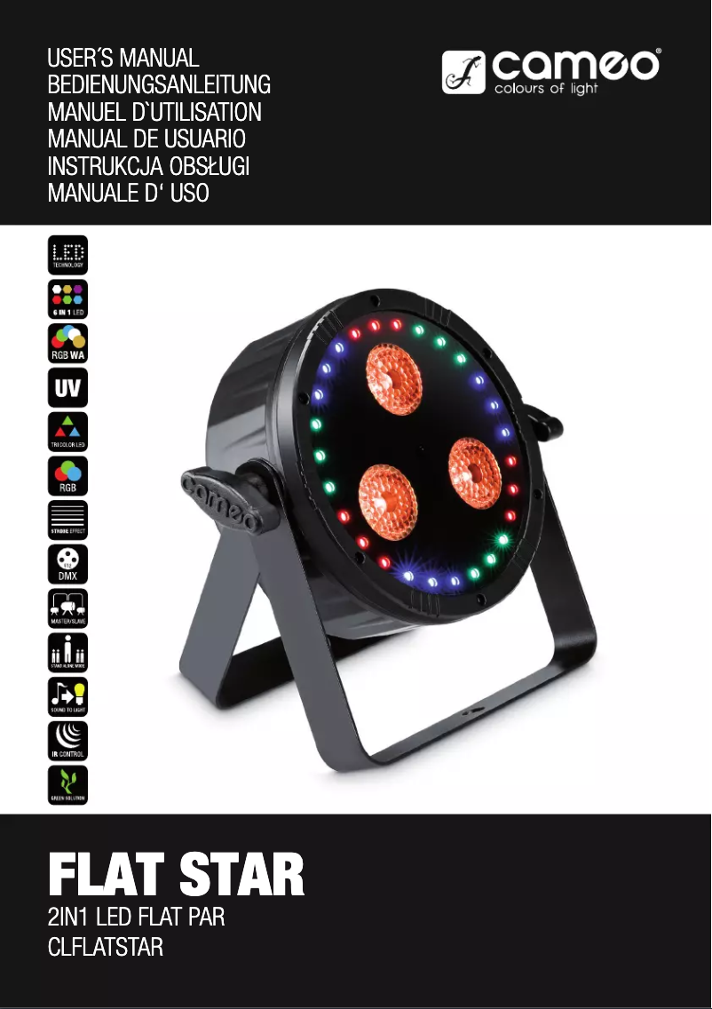 Page 1 de la notice Manuel utilisateur Cameo Flat Star LED PAR