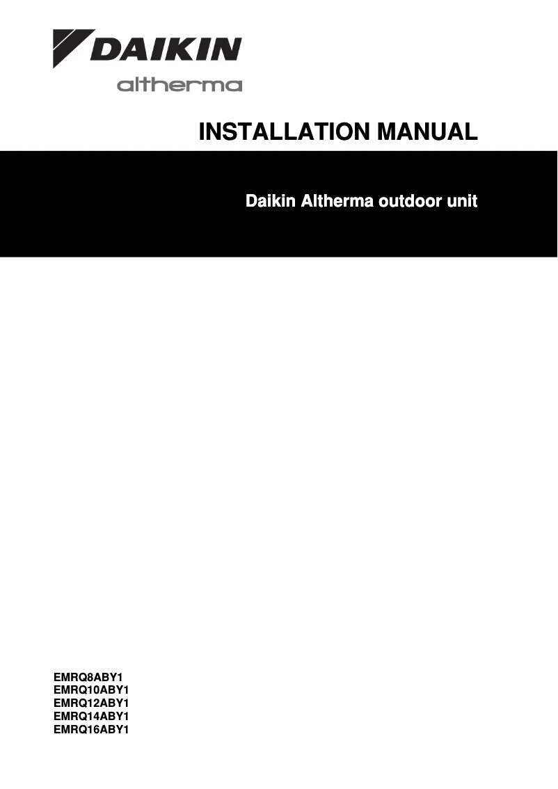 Page n°1 - Manuel utilisateur Daikin EMRQ8ABY1