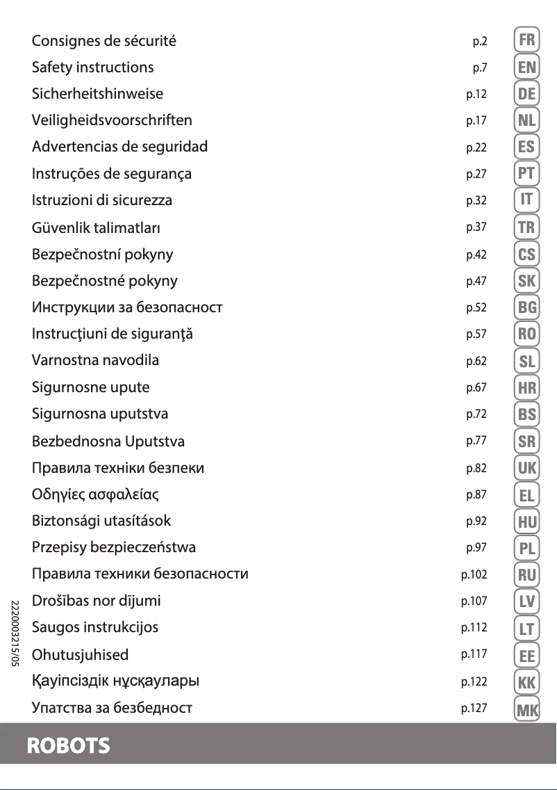 Page n°1 - Instructions de sécurité Rowenta X-Plorer Serie 120 Ai RR7877