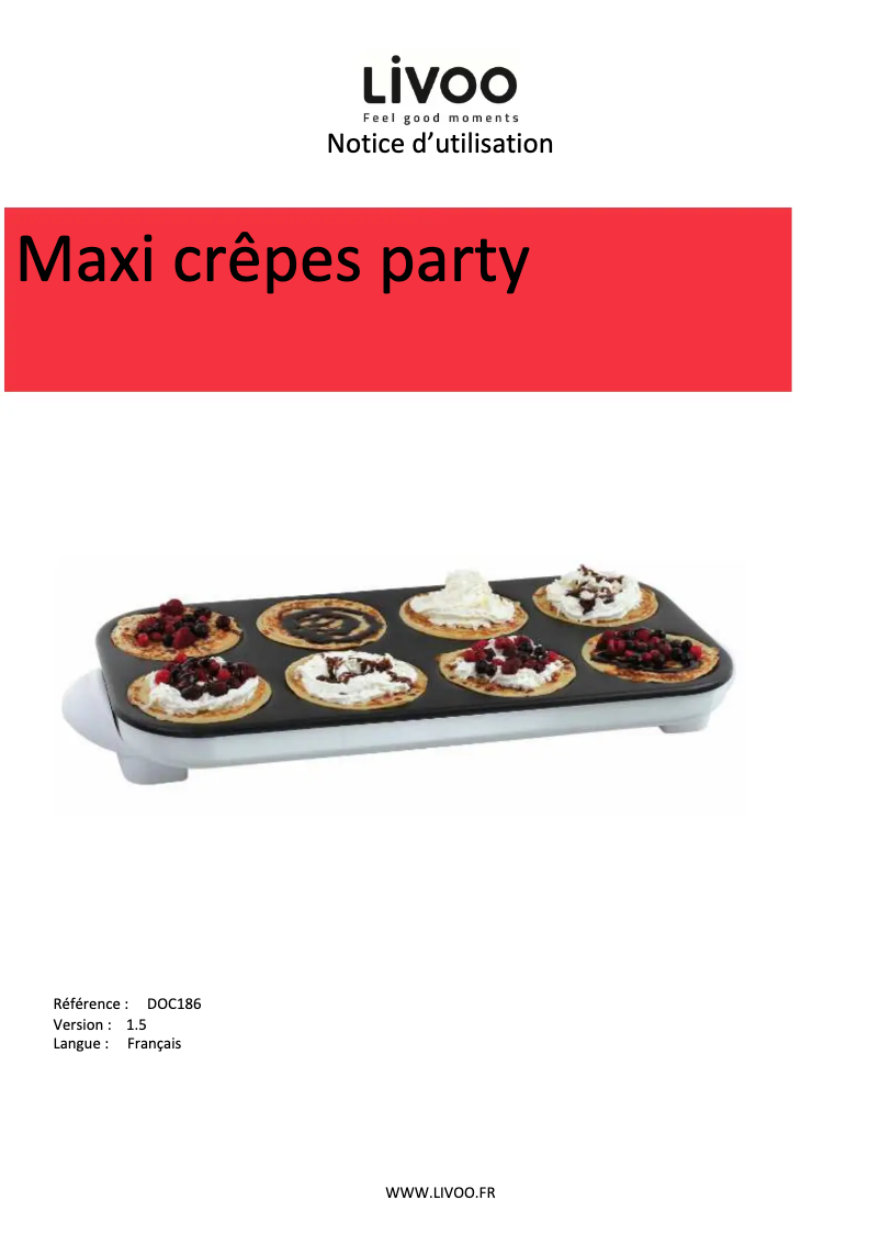 Image de la première page du manuel de l'appareil Maxi