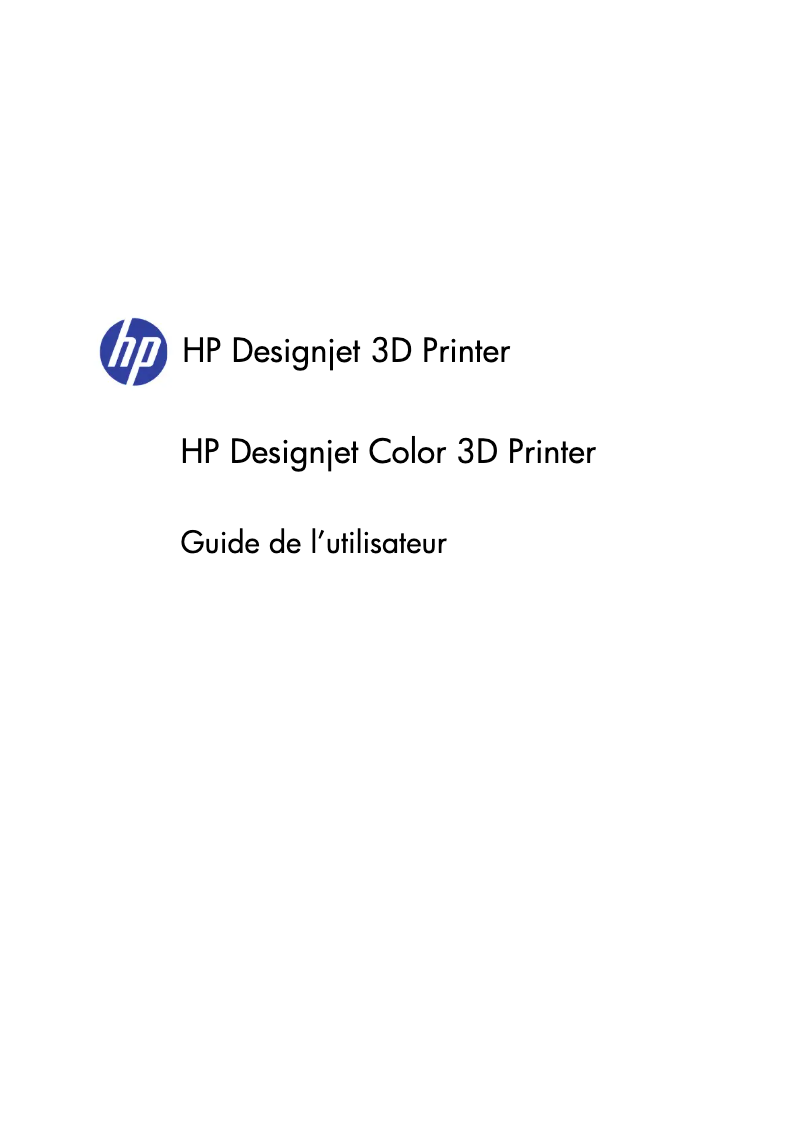 Page 1 de la notice Manuel utilisateur HP DesignJet 3D