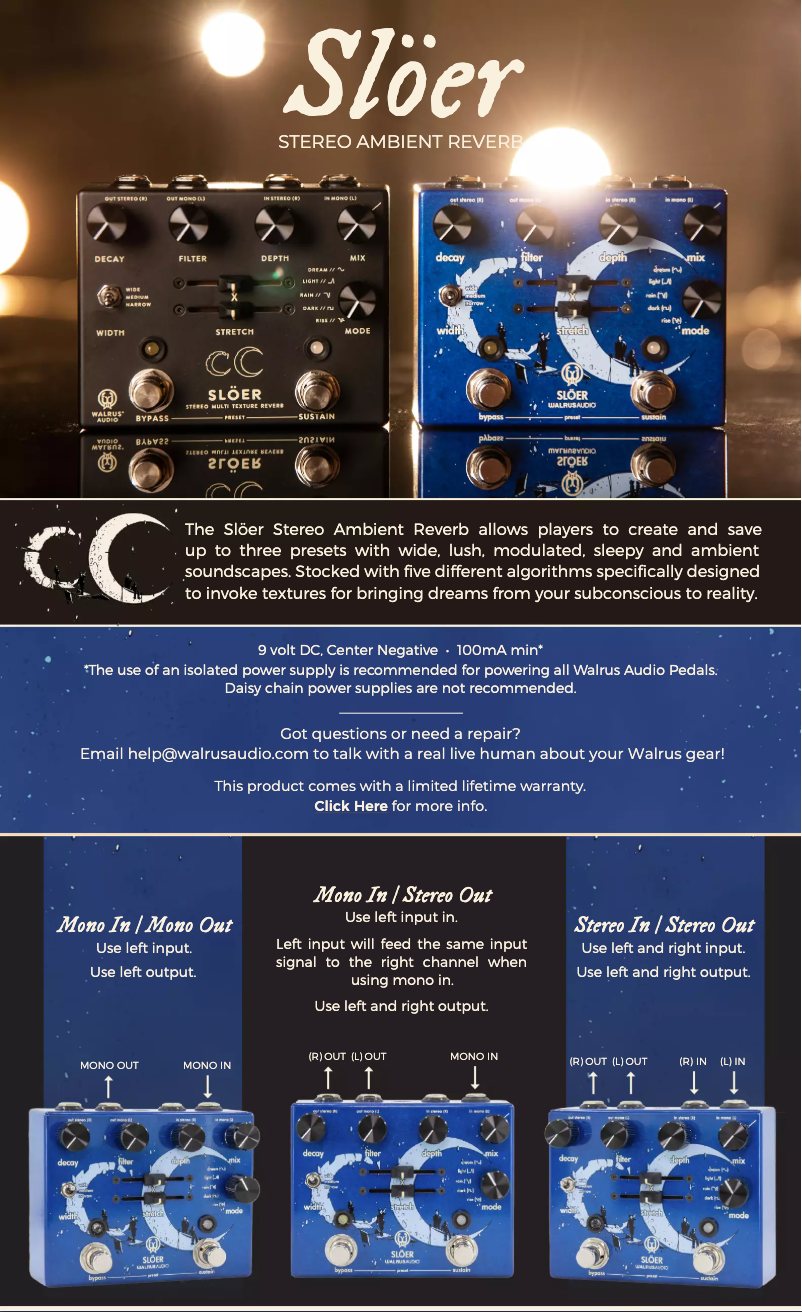 Page n°1 - Manuel utilisateur Walrus Audio Slöer