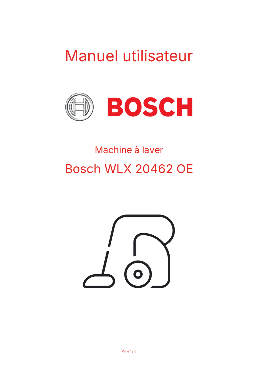 Image de la première page du manuel de l'appareil WLX 20462 OE