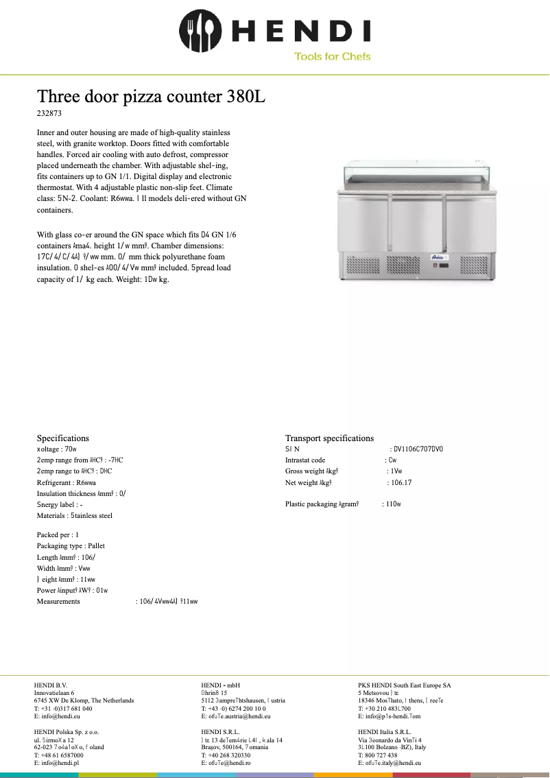 Page 1 de la notice Fiche technique Arktic 232873