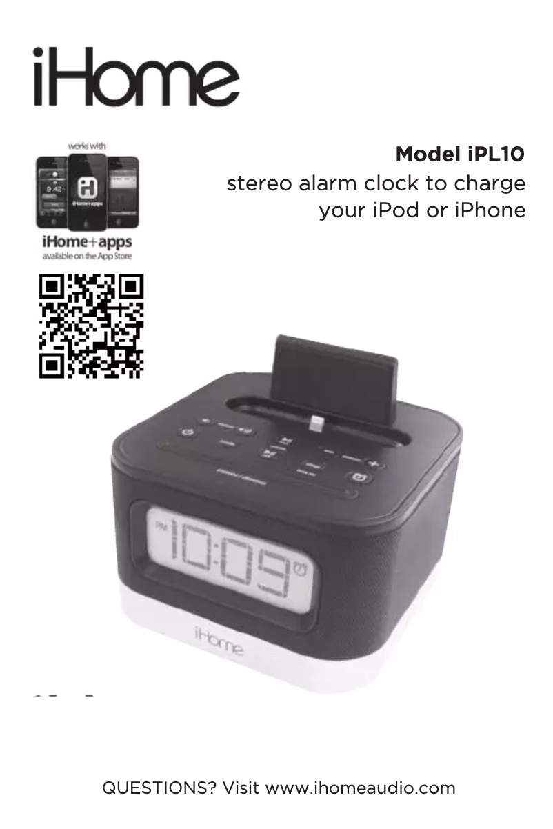 Page 1 of the manual User Manual iHome iPL10