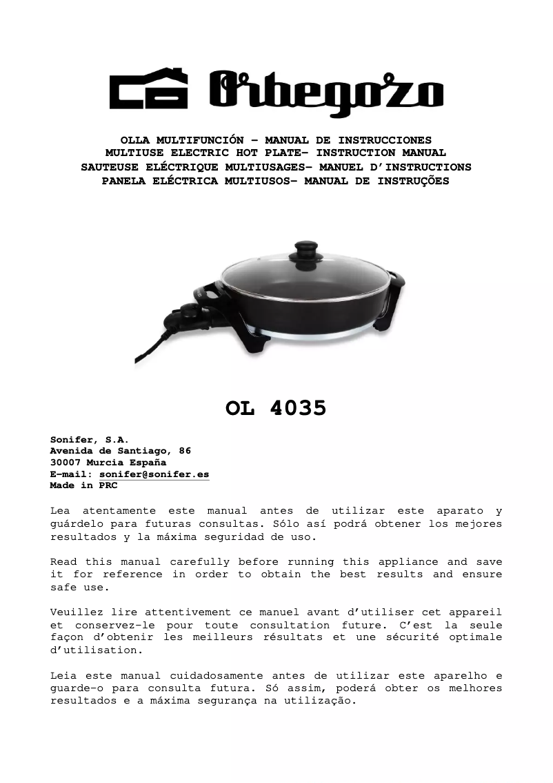 Image de la première page du manuel de l'appareil OL 4035