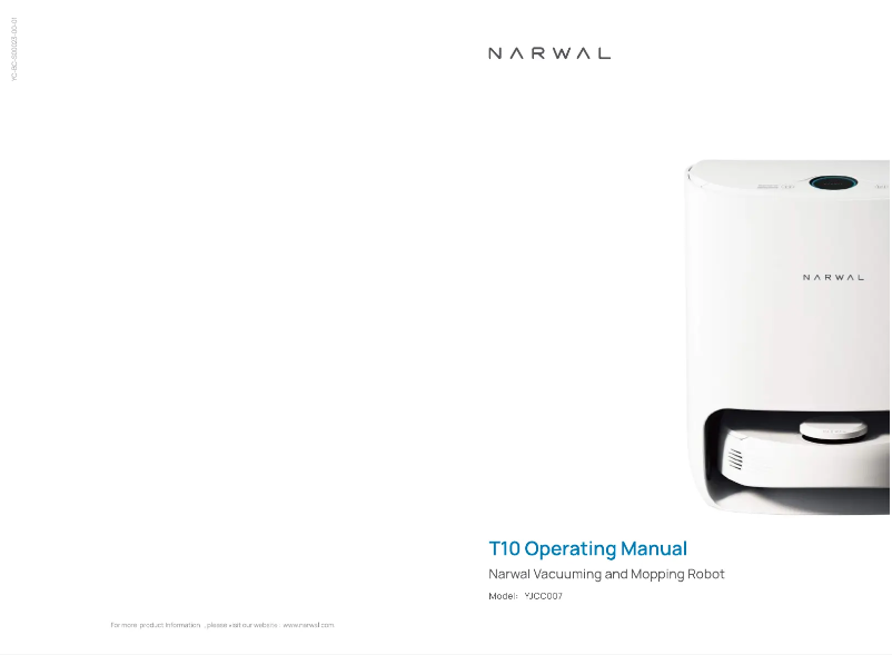 Page 1 de la notice Manuel utilisateur Narwal T10