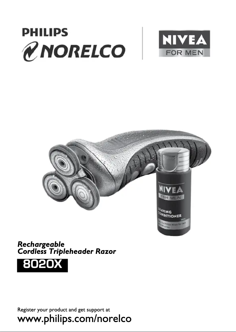 Page n°1 - Manuel utilisateur Philips Norelco 8020X