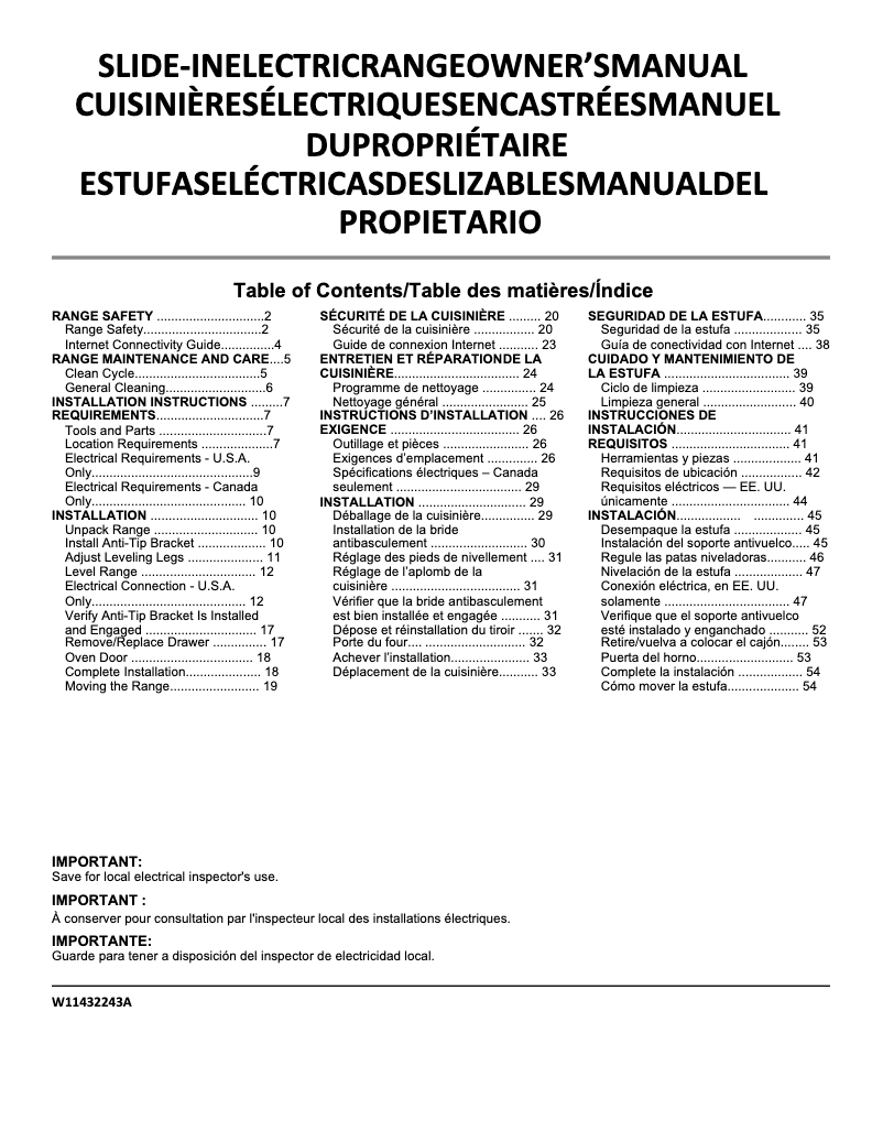 Image de la première page du manuel de l'appareil YWEE750H0HV