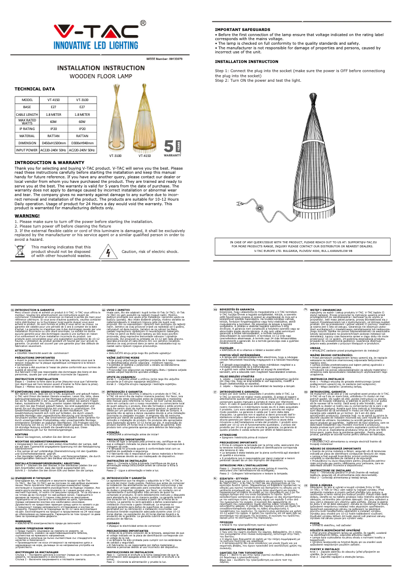 Image de la première page du manuel de l'appareil VT-4150